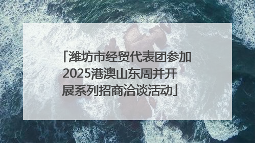 潍坊市经贸代表团参加2025港澳山东周并开展系列招商洽谈活动