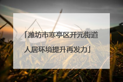潍坊市寒亭区开元街道人居环境提升再发力