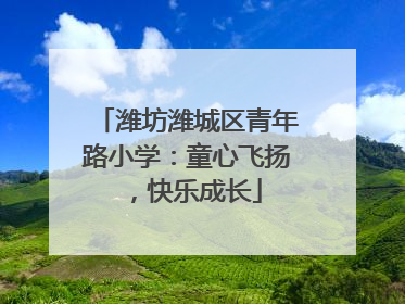 潍坊潍城区青年路小学：童心飞扬，快乐成长