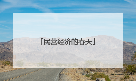 民营经济的春天