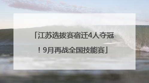 江苏选拔赛宿迁4人夺冠！9月再战全国技能赛