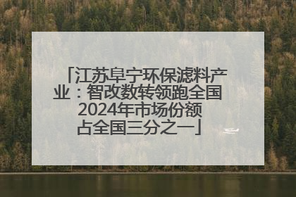 江苏阜宁环保滤料产业：智改数转领跑全国 2024年市场份额占全国三分之一