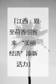 江西：夏至荷香引客来 “美丽经济”添新活力