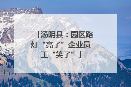 汤阴县：园区路灯“亮了”企业员工“笑了”
