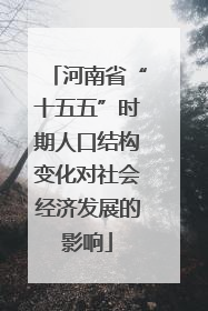 河南省“十五五”时期人口结构变化对社会经济发展的影响