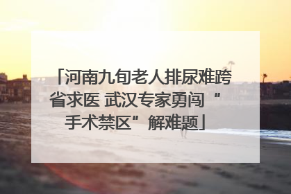 河南九旬老人排尿难跨省求医 武汉专家勇闯“手术禁区”解难题
