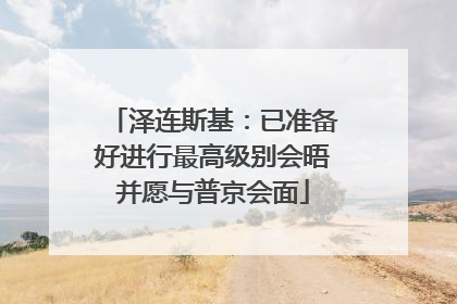 泽连斯基：已准备好进行最高级别会晤并愿与普京会面