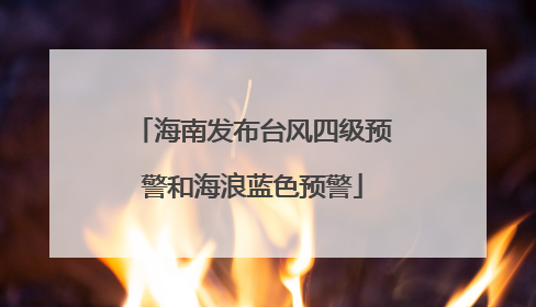 海南发布台风四级预警和海浪蓝色预警