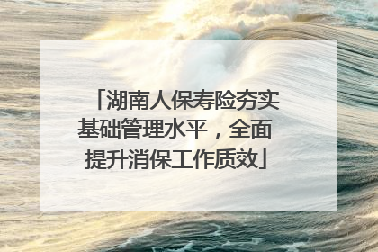 湖南人保寿险夯实基础管理水平，全面提升消保工作质效