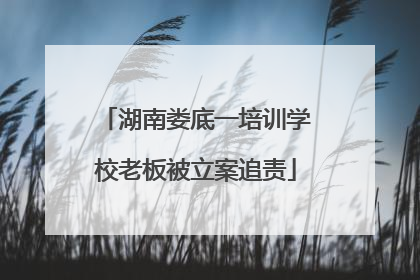 湖南娄底一培训学校老板被立案追责