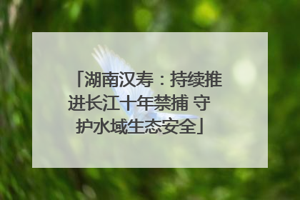 湖南汉寿：持续推进长江十年禁捕 守护水域生态安全