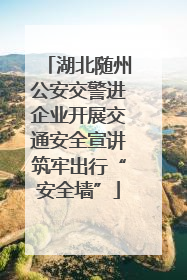湖北随州公安交警进企业开展交通安全宣讲筑牢出行“安全墙”