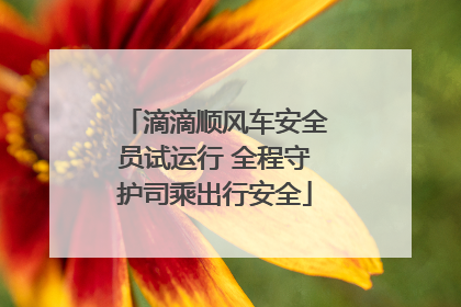 滴滴顺风车安全员试运行 全程守护司乘出行安全