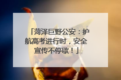 菏泽巨野公安：护航高考进行时，安全宣传不停歇！