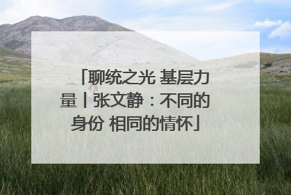 聊统之光 基层力量丨张文静：不同的身份 相同的情怀