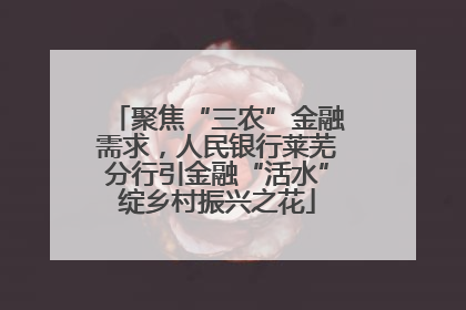 聚焦“三农”金融需求，人民银行莱芜分行引金融“活水”绽乡村振兴之花