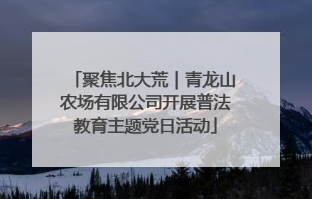 聚焦北大荒｜青龙山农场有限公司开展普法教育主题党日活动
