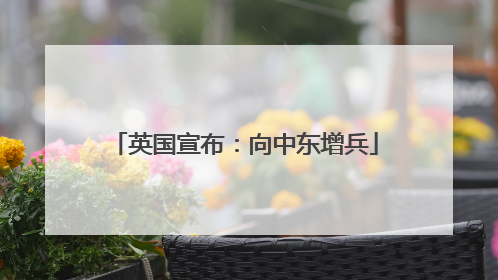 英国宣布：向中东增兵