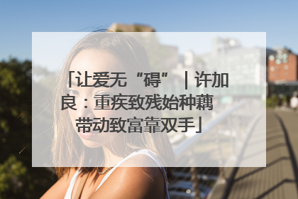 让爱无“碍”｜许加良：重疾致残始种藕 带动致富靠双手
