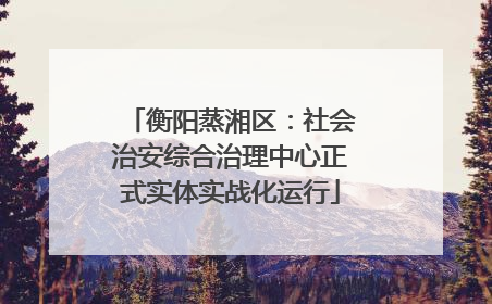 衡阳蒸湘区：社会治安综合治理中心正式实体实战化运行