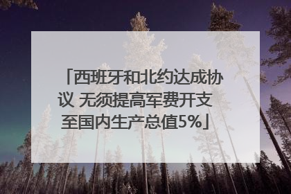 西班牙和北约达成协议 无须提高军费开支至国内生产总值5%