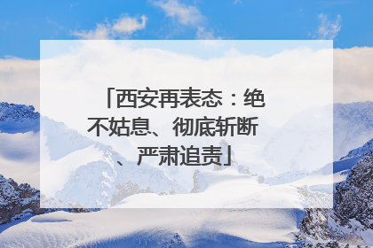 西安再表态：绝不姑息、彻底斩断、严肃追责