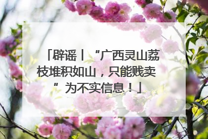 辟谣丨“广西灵山荔枝堆积如山，只能贱卖”为不实信息！
