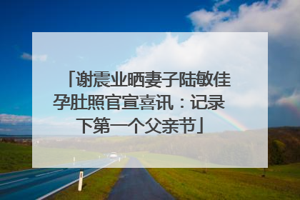 谢震业晒妻子陆敏佳孕肚照官宣喜讯：记录下第一个父亲节