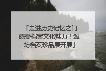 走进历史记忆之门 感受档案文化魅力！潍坊档案珍品展开展