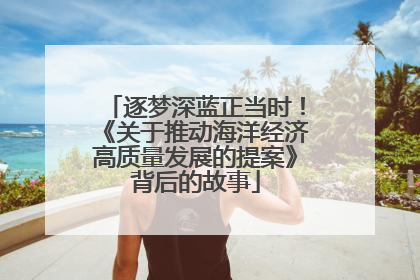 逐梦深蓝正当时！《关于推动海洋经济高质量发展的提案》背后的故事