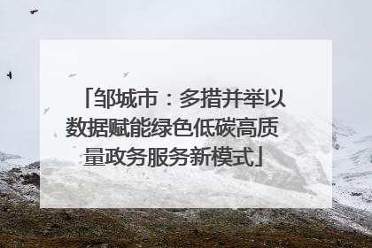 邹城市：多措并举以数据赋能绿色低碳高质量政务服务新模式