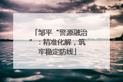 邹平“警源融治”：精准化解，筑牢稳定防线