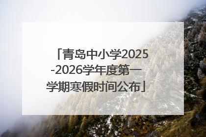 青岛中小学2025-2026学年度第一学期寒假时间公布