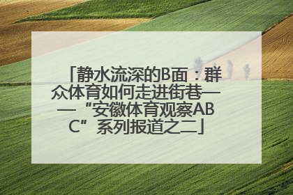 静水流深的B面：群众体育如何走进街巷——“安徽体育观察ABC”系列报道之二