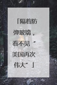 隔着防弹玻璃，看不见“美国再次伟大”