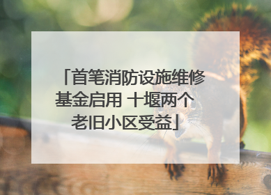 首笔消防设施维修基金启用 十堰两个老旧小区受益