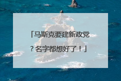 马斯克要建新政党？名字都想好了！