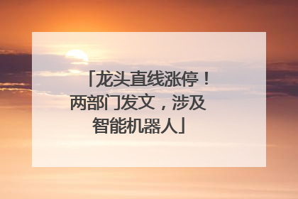 龙头直线涨停！两部门发文，涉及智能机器人