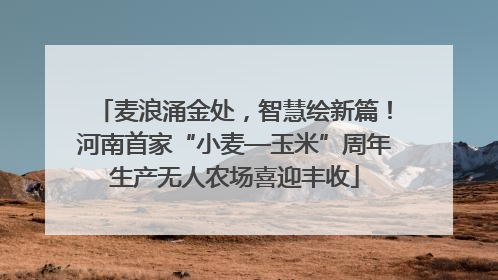 麦浪涌金处，智慧绘新篇！河南首家“小麦—玉米”周年生产无人农场喜迎丰收