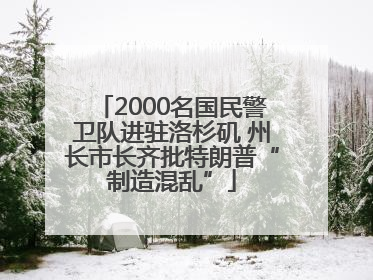 2000名国民警卫队进驻洛杉矶 州长市长齐批特朗普“制造混乱”