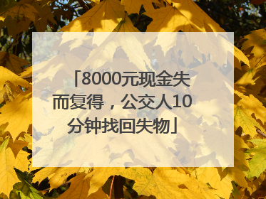8000元现金失而复得，公交人10分钟找回失物